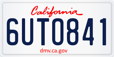 CA license plate 6UTO841