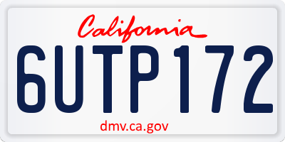 CA license plate 6UTP172