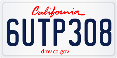 CA license plate 6UTP308