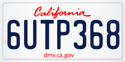CA license plate 6UTP368