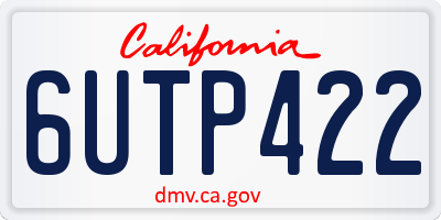 CA license plate 6UTP422