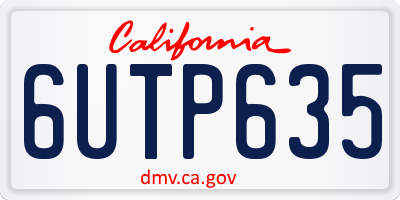 CA license plate 6UTP635