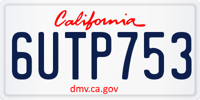 CA license plate 6UTP753