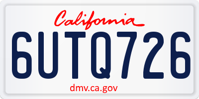 CA license plate 6UTQ726