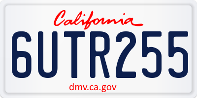 CA license plate 6UTR255