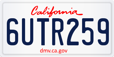 CA license plate 6UTR259