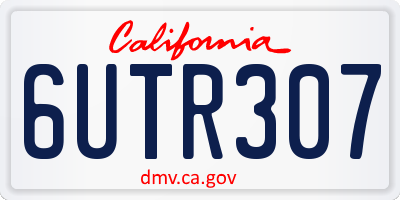 CA license plate 6UTR307