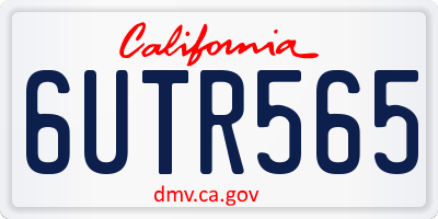 CA license plate 6UTR565