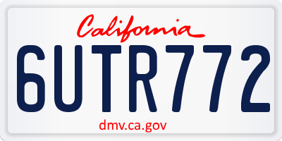 CA license plate 6UTR772