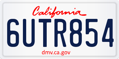CA license plate 6UTR854
