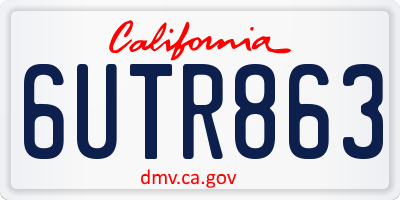 CA license plate 6UTR863