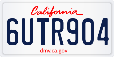 CA license plate 6UTR904