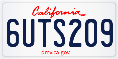 CA license plate 6UTS209