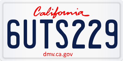 CA license plate 6UTS229