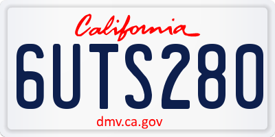 CA license plate 6UTS280