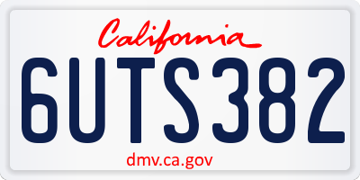 CA license plate 6UTS382