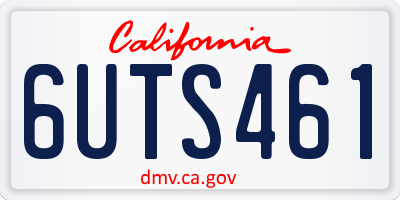 CA license plate 6UTS461