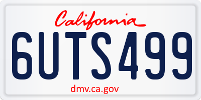 CA license plate 6UTS499