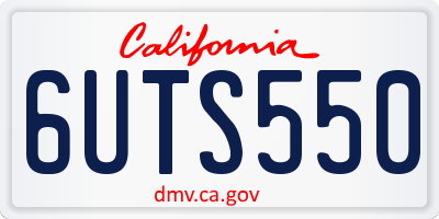 CA license plate 6UTS550