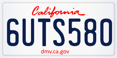CA license plate 6UTS580