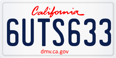CA license plate 6UTS633