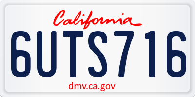 CA license plate 6UTS716