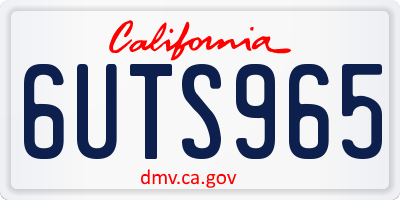 CA license plate 6UTS965