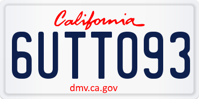 CA license plate 6UTT093