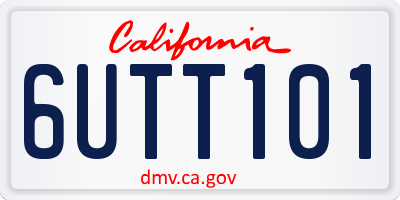 CA license plate 6UTT101