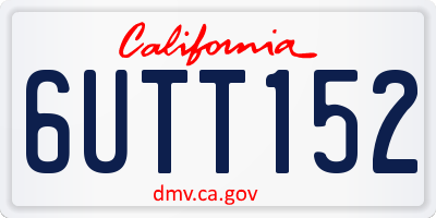 CA license plate 6UTT152
