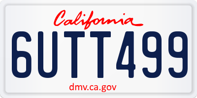 CA license plate 6UTT499