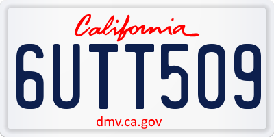 CA license plate 6UTT509