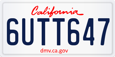 CA license plate 6UTT647