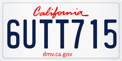 CA license plate 6UTT715