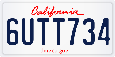 CA license plate 6UTT734