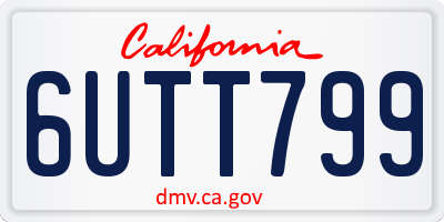 CA license plate 6UTT799