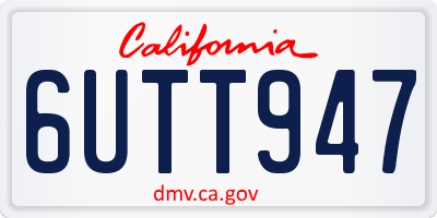 CA license plate 6UTT947