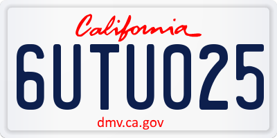 CA license plate 6UTU025