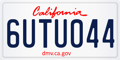 CA license plate 6UTU044