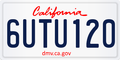 CA license plate 6UTU120
