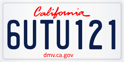 CA license plate 6UTU121