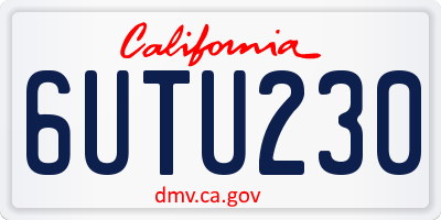 CA license plate 6UTU230