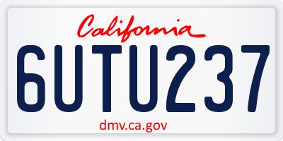 CA license plate 6UTU237