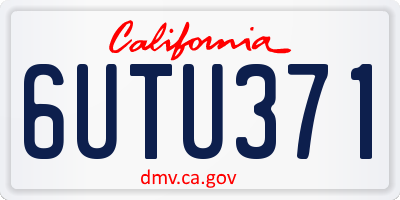 CA license plate 6UTU371