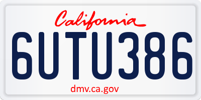 CA license plate 6UTU386