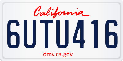 CA license plate 6UTU416