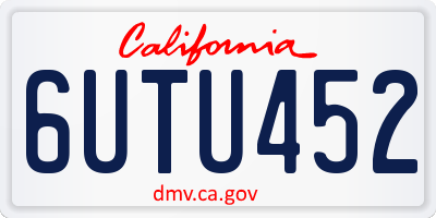 CA license plate 6UTU452