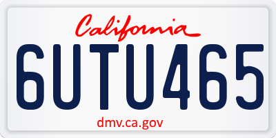 CA license plate 6UTU465