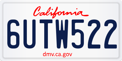CA license plate 6UTW522