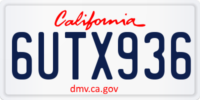 CA license plate 6UTX936